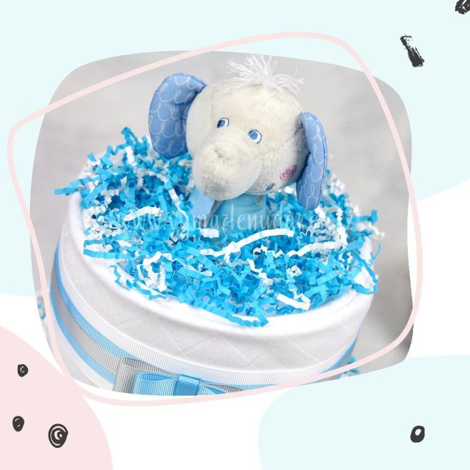 Detaily 🤍💙🤍 DVOUPATROVÝ PLENKOVÝ DORT VÍTEK 👉🏻 bit.ly/dvoupatrovy_plenkovy_dort_vitek . . #newbaby #gift #giftforbaby...